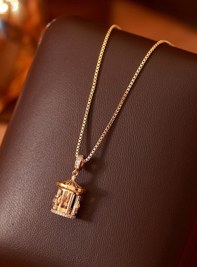 【旋转木马】吊坠项链立体精致轻奢风高级感镂空锁骨链气质颈链女