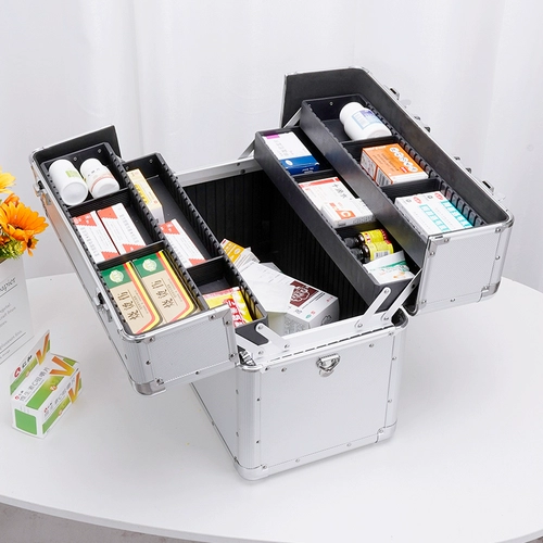 Multi -Layer Beauty Medical Medical Beauty Tool Ящик для диагностики и лечения алюминиевая сплава фармацевтическая коробка медицинская микроэлементная акупунктура пиксельная пиксельная коробка физического освобождения