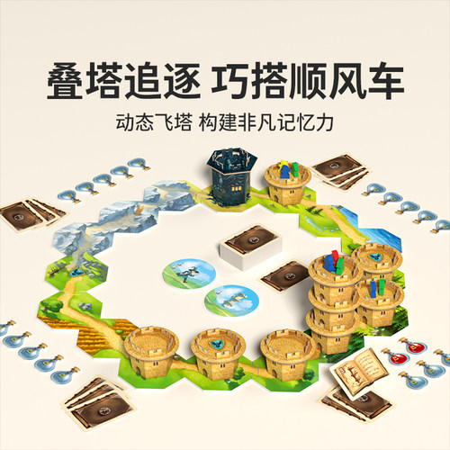 yaofish巫师飞塔儿童立体桌游戏8岁记忆策略亲子聚会益智卡牌玩具 - 图2
