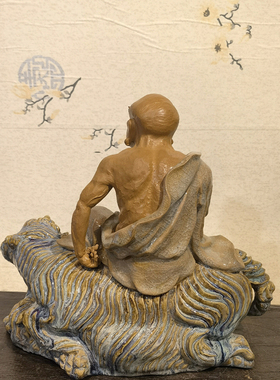 伏虎罗汉佛像石湾公仔陶瓷中式家居公司装饰大师收藏手作孤品摆件