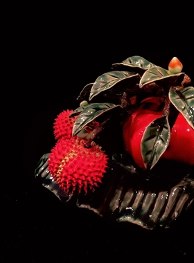 水果客厅摆件石湾陶瓷中式