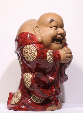 摆件玄关酒楼笑佛像陶瓷中式