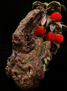 仿真荔枝客厅摆件石湾陶瓷中式