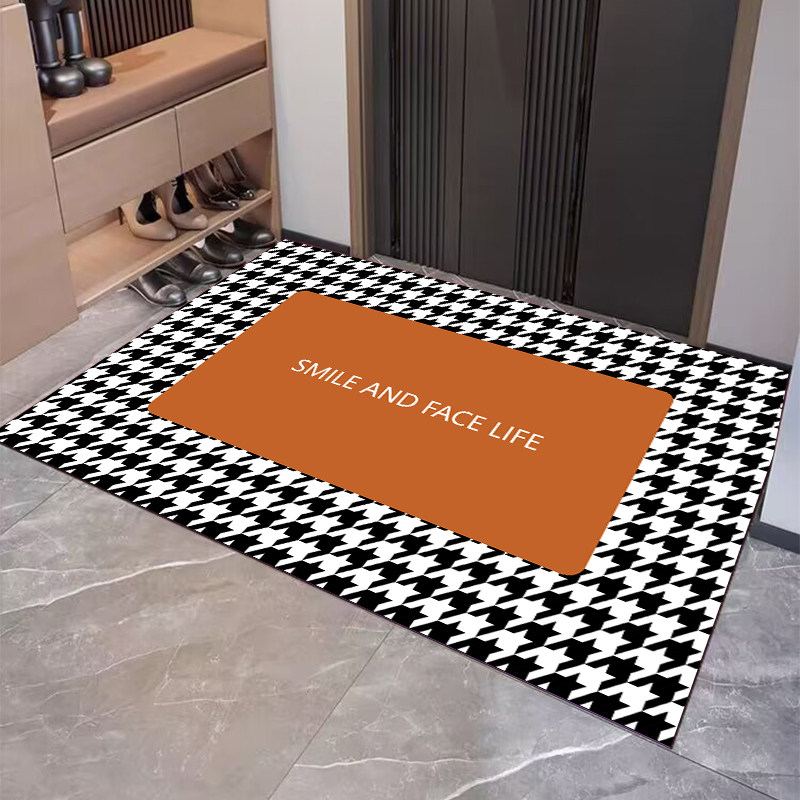 高级简约轻奢入户门口地垫千鸟格图案进门垫防滑吸水耐脏玄关脚垫,淘宝优惠券,粉丝福利购,淘宝优惠卷