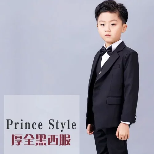 儿童西装外套韩版主持人英伦西服男童礼服表演服钢琴演出服-图0