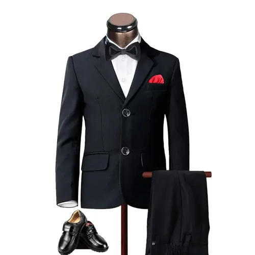 儿童西装外套韩版主持人英伦西服男童礼服表演服钢琴演出服-图3