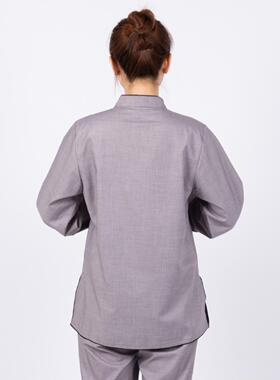 女款立领黑边居士禅修服套装｜+