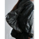 Distressed washed leather shoulder crescent armpit bag