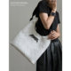 Dark pleated large capacity tote bag