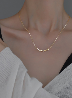 s925纯银麻花锁骨链ins风气质女