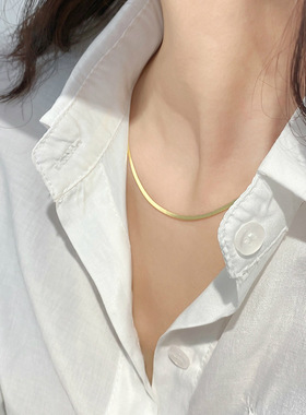 s925纯银刀片链冷淡风简约锁骨链