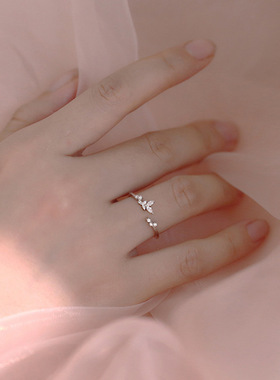 s925纯银蝴蝶戒指女小众设计甜美