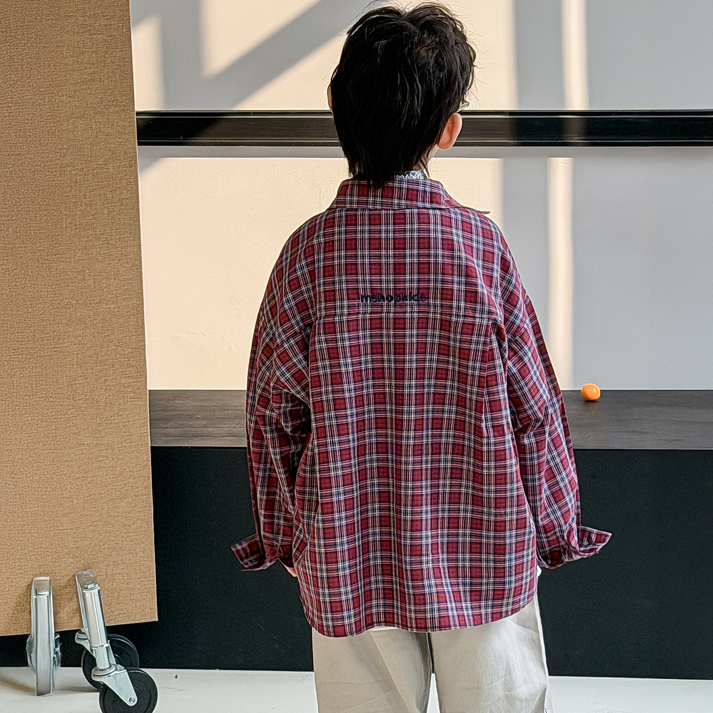 男童衬衫春秋款2026新款春季儿童韩版红色格子衬衫男孩休闲上衣潮,淘宝优惠券,粉丝福利购,淘宝优惠卷