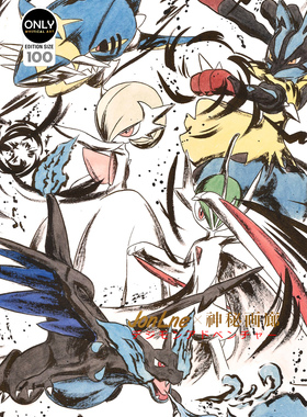 【原画师Jonlne授权】宝可梦喷墨艺术画Mega进化海报带框画
