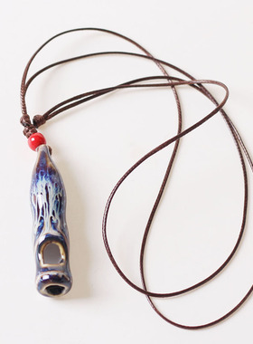 竹子口哨项链 古风甜美设计可吹响成人学生女项链陶瓷饰品