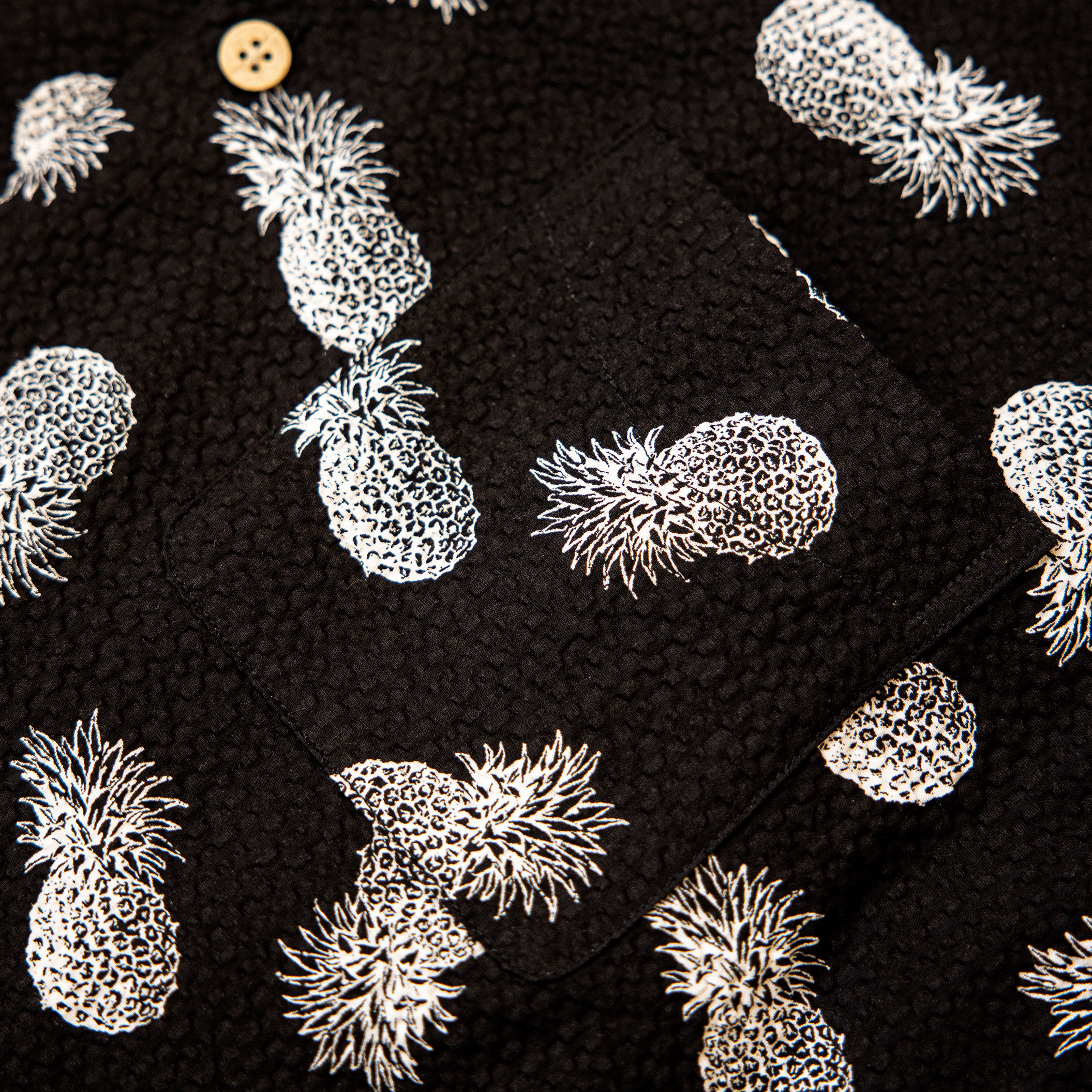 红风 美式复古夏威夷衬衫男古巴领宽松短袖日本面料泡泡纱衬衣夏 - 图2