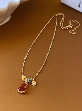 法式双面滴油贝母爱心锁骨链