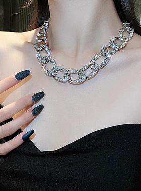 欧美时尚满钻几何金属项链