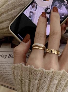 几何不规则开口指环食指戒