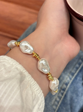 复古个性巴洛克异形珍珠项链