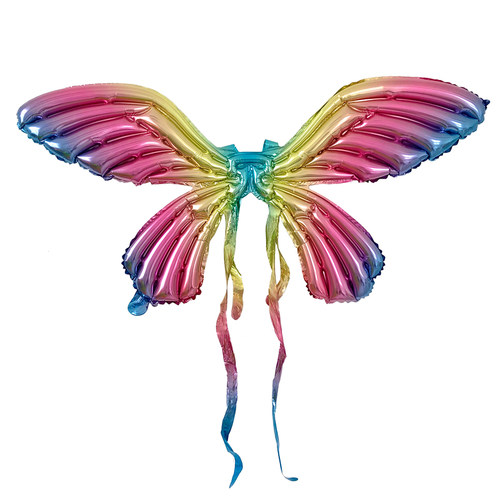 网红儿童充气天使之翼蝴蝶翅膀气球背饰街头摆摊汽球户外拍照道具 - 图3