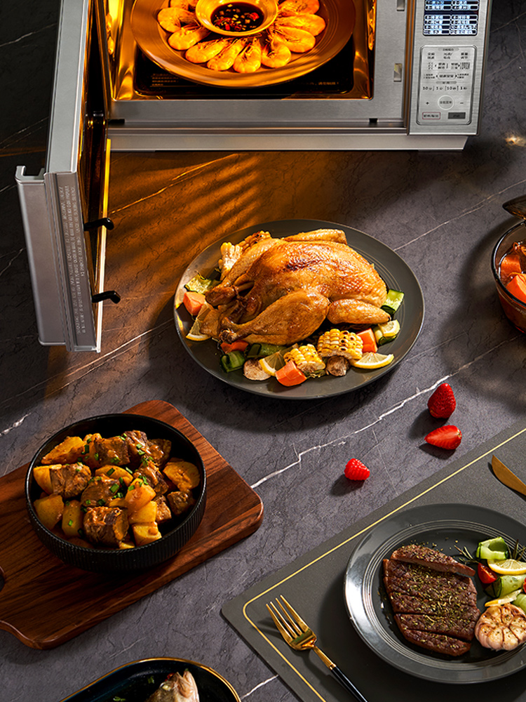 格兰仕900w不锈钢家用智能微蒸烤箱 格兰仕厨卫微波炉