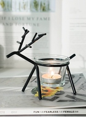 ins铁艺浪漫蜡烛台餐厅小摆设
