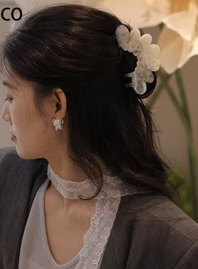 气质花瓣抓夹女高级感后脑勺发饰