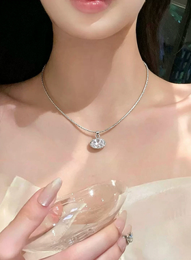 法式海利同款莫桑石人鱼之泪项链