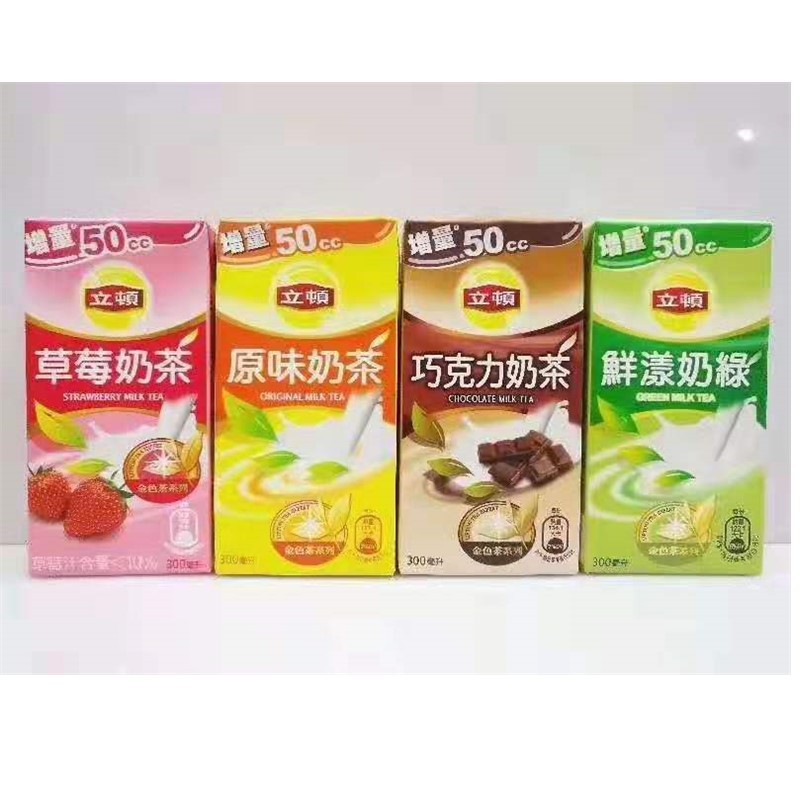 中国台湾立顿珍珠奶茶饮料300ml6瓶纸盒装奶绿原味冷饮超市货源 - 图0