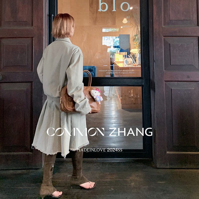 12015CZ磨白 ZHANG高腰A牛仔半身裙女百褶春季做旧简约字韩版休闲-图1