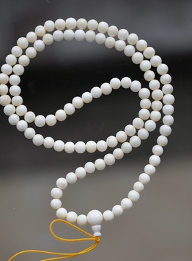 天然冰料正品猛犸牙108佛珠原色