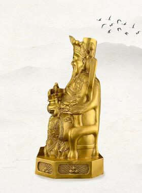 铜财神爷佛像摆件家用供奉店铺开业铜像招财比干文财神