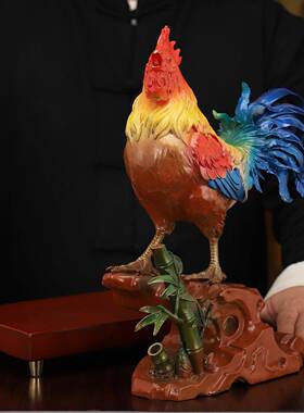 全铜公鸡摆件大吉大利十二生肖鸡摆件金鸡工艺品店铺办公室家居