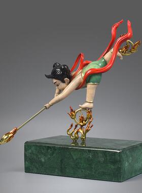 皇嘉熙品全铜哪吒神像新中式摆件高端客厅玄关酒柜电视柜装饰礼物