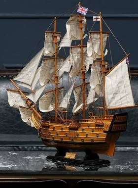 船模型摆件一帆风顺帆船摆件胜利号帆船模型摆件一帆风顺木质地中