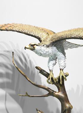 全铜大展宏图老鹰摆件雄鹰展翅客厅办公桌面装饰开业送礼品工艺品