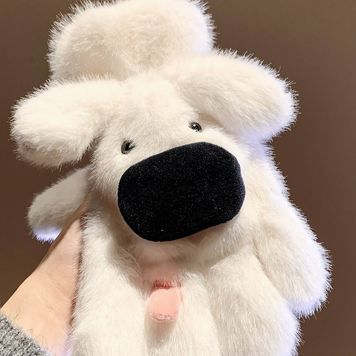 可爱小狗毛绒五指手套女生冬季保暖加绒加厚骑行御寒防风2025新款 - 图3