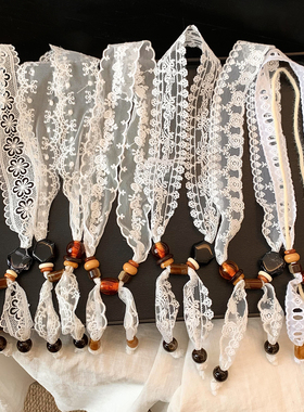 2026新款蕾丝串珠丝巾项链女款