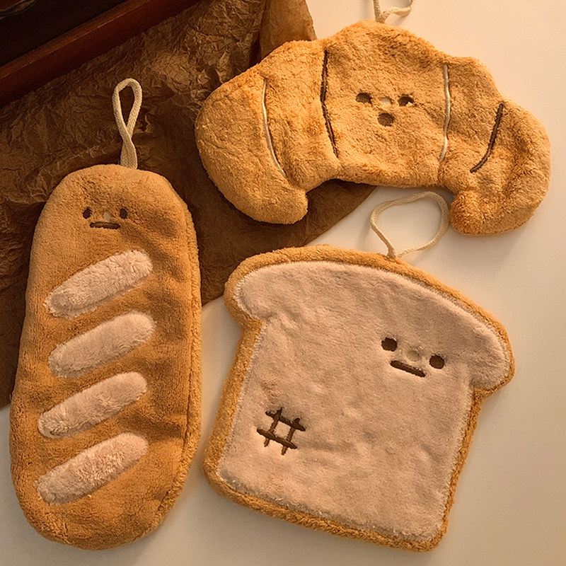 可爱吐司面包擦手巾挂式吸水毛巾卫生间手帕厨房珊瑚绒抹布,淘宝优惠券,粉丝福利购,淘宝优惠卷