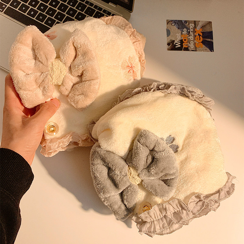 可爱加厚蝴蝶结干发帽女超强吸水速干成人洗头擦头浴帽包头发毛巾,淘宝优惠券,粉丝福利购,淘宝优惠卷