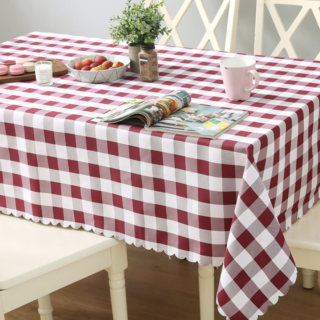 Hotel rectangular plaid tablecloth coffee table round rustic