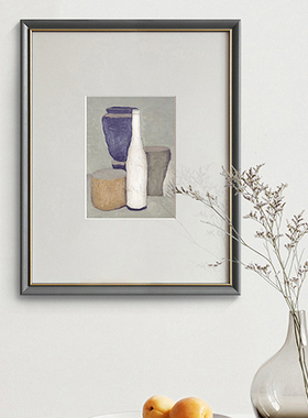 灰色欧式风静物小众大师装饰画