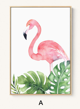ins火烈鸟北欧风格客厅装饰画