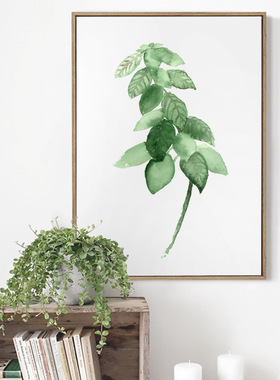 饭厅四叶草小清新风绿植装饰画