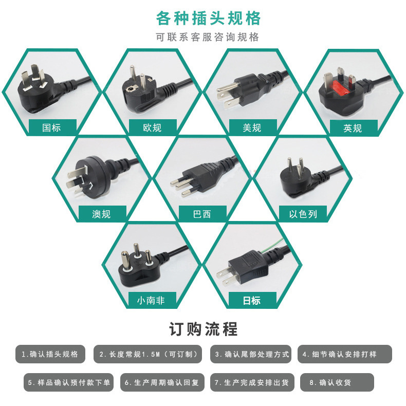 白色欧规八字尾VDE认证欧标插头电源线1.5米 两芯8字尾台灯电源线 - 图2