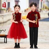 儿童演出服新中式演讲小学生大合唱团表演服国风男女童诗歌朗诵服,淘宝优惠券,粉丝福利购,淘宝优惠卷