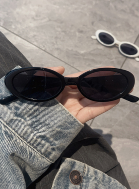 辣妹ennie墨镜个性椭圆太阳镜y2k