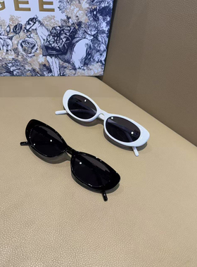 个性镶钻椭圆小框猫眼墨镜