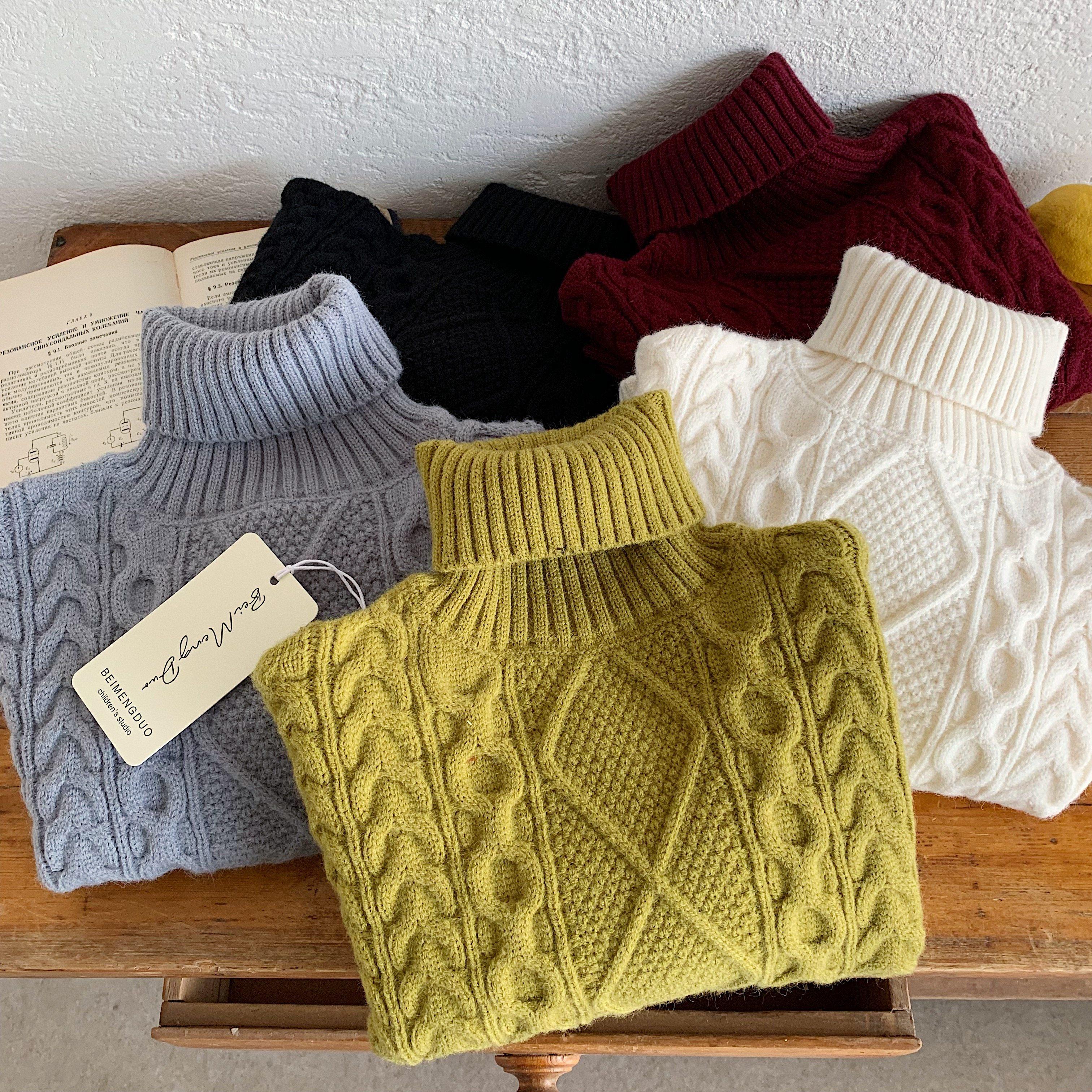 男童冬季厚款麻花毛衣2025秋冬儿童百搭高领针织衫中小童打底衫潮,淘宝优惠券,粉丝福利购,淘宝优惠卷